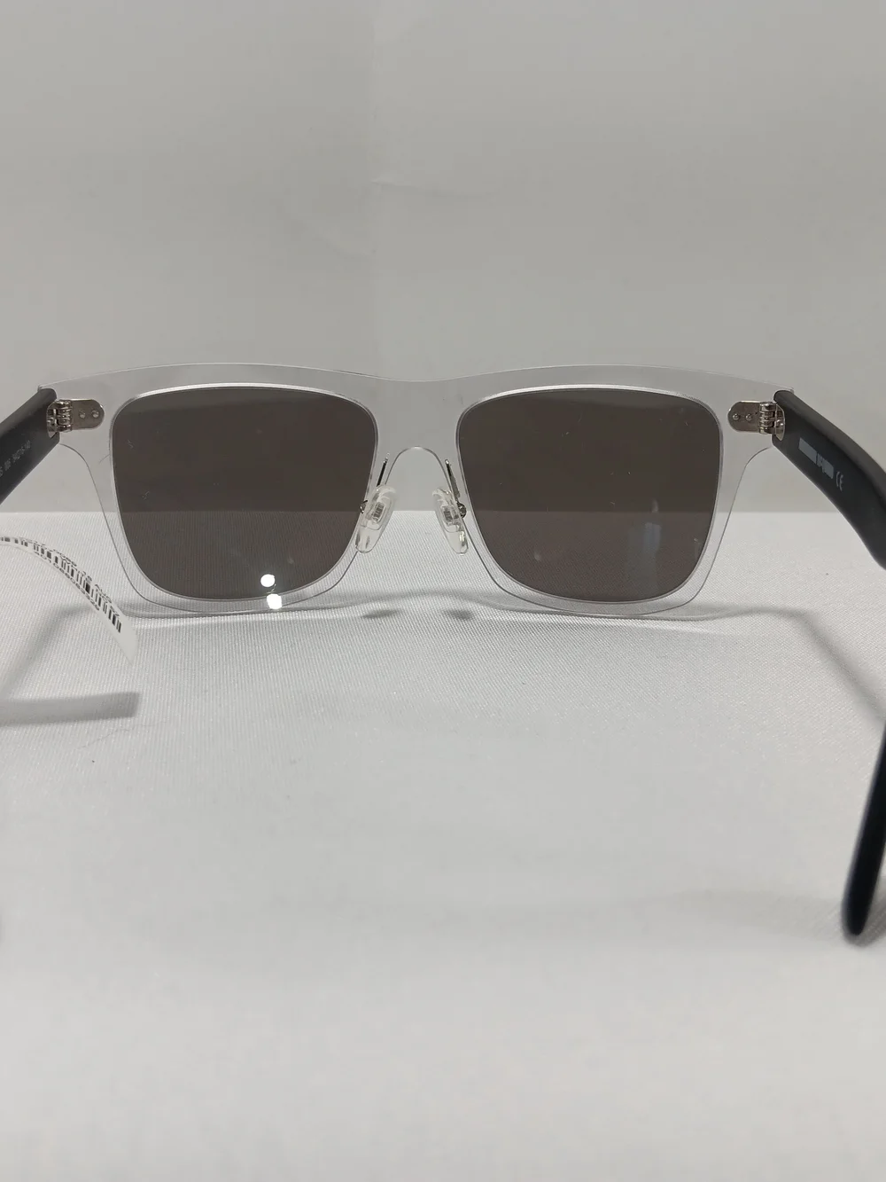 McQ by Alexander McQueen Sunglasses Translucent Black Frames Minimalist Preppy